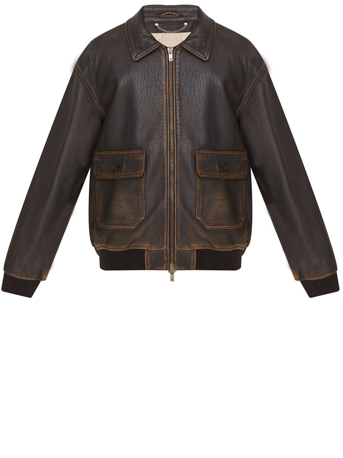 GOLDEN GOOSE Vintage Brown Aviator Jacket for Men