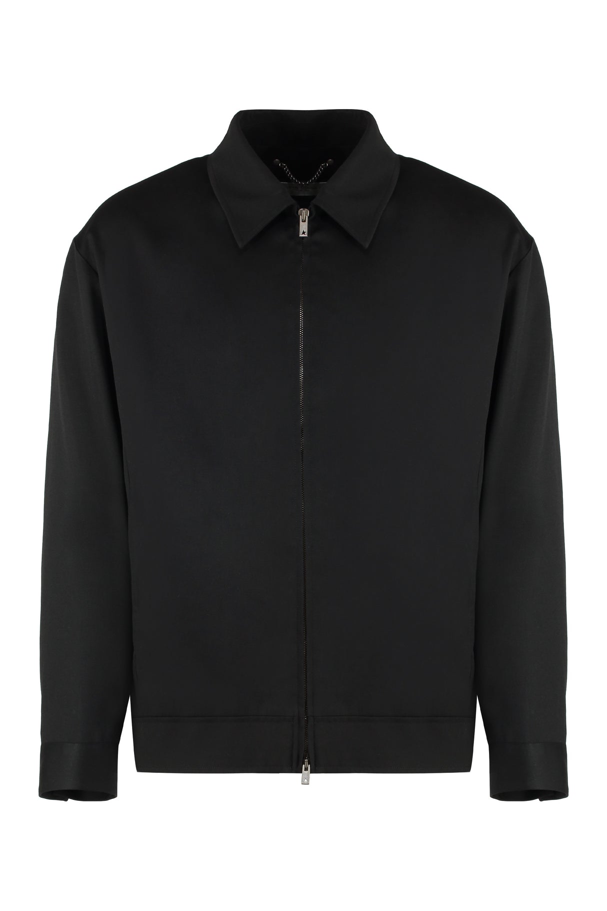 GOLDEN GOOSE Men's Luxurious Black Wool Zipped Jacket