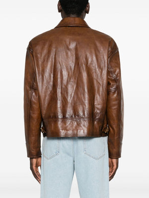 GOLDEN GOOSE Men's Classic Zip Up Leather Jacket