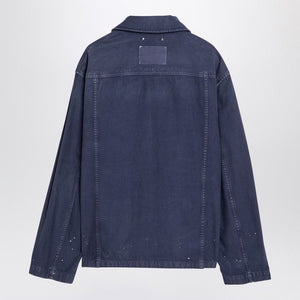 GOLDEN GOOSE Splash Detail Blue Cotton Shirt Jacket