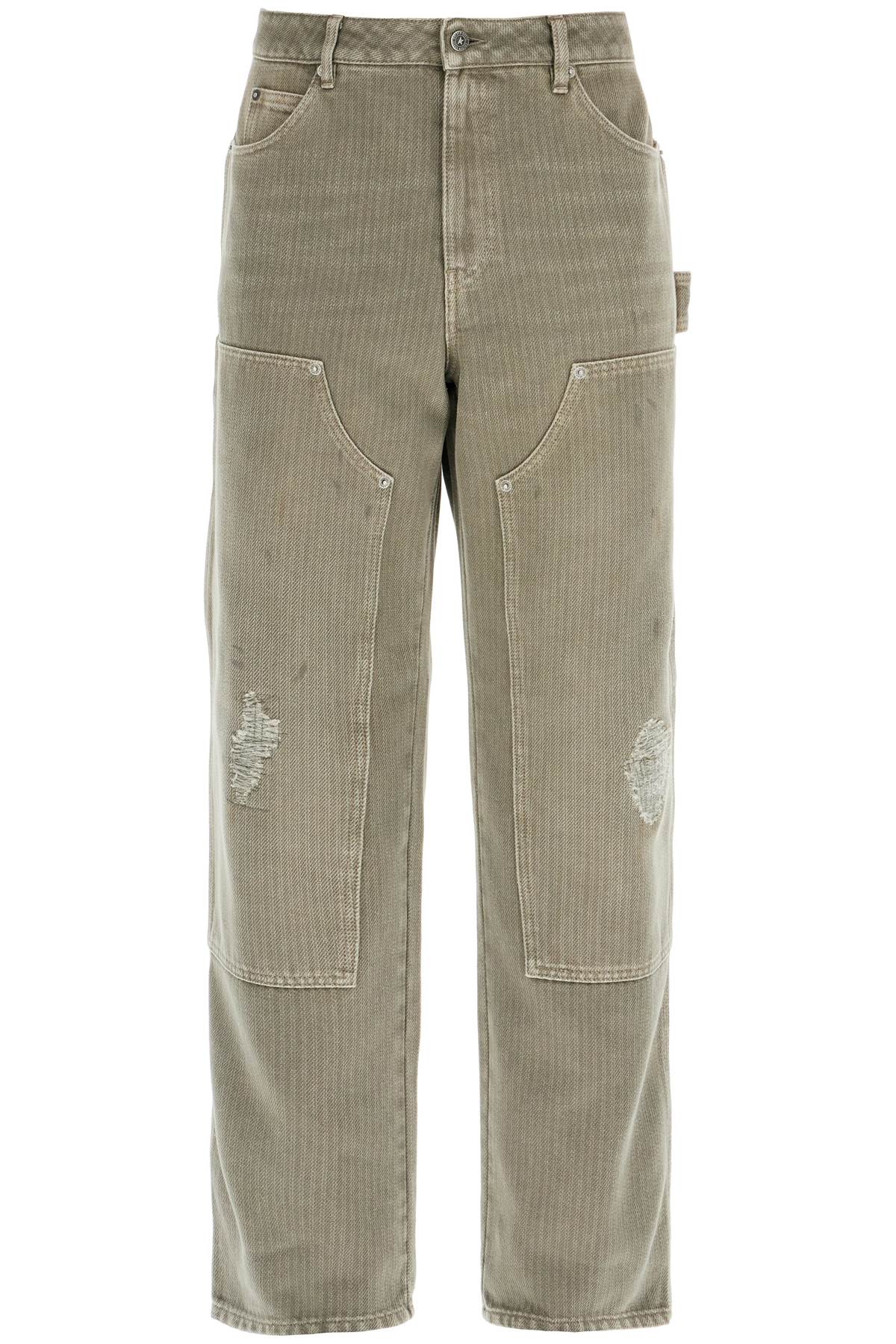 GOLDEN GOOSE Distressed Effect Trousers - Low Waist, Wide Straight Leg, Size IT 48