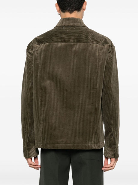 GOLDEN GOOSE Oversized Olive Green Corduroy Jacket for Men