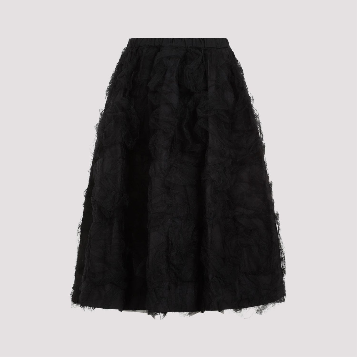COMME DES GARÇONS Black Nylon Midi Skirt for Women - SS24 Collection
