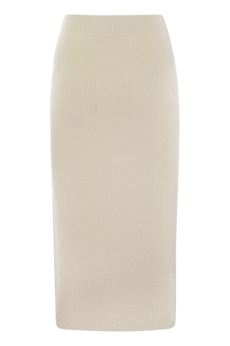 FABIANA FILIPPI Elegant High-Waisted Ribbed Pencil Skirt