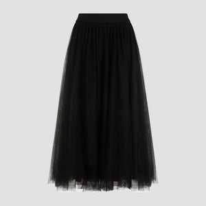 FABIANA FILIPPI Elegant Black Tulle Midi Skirt