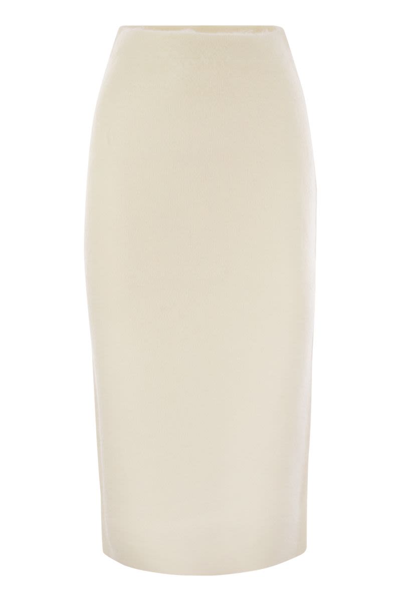 FABIANA FILIPPI Elegant Brushed Mohair Pencil Skirt - Below-the-Knee Fit