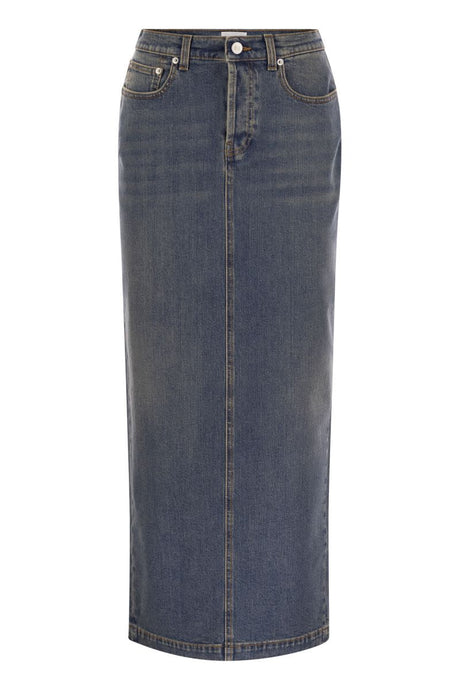 FABIANA FILIPPI Long Denim Skirt with Back Slit