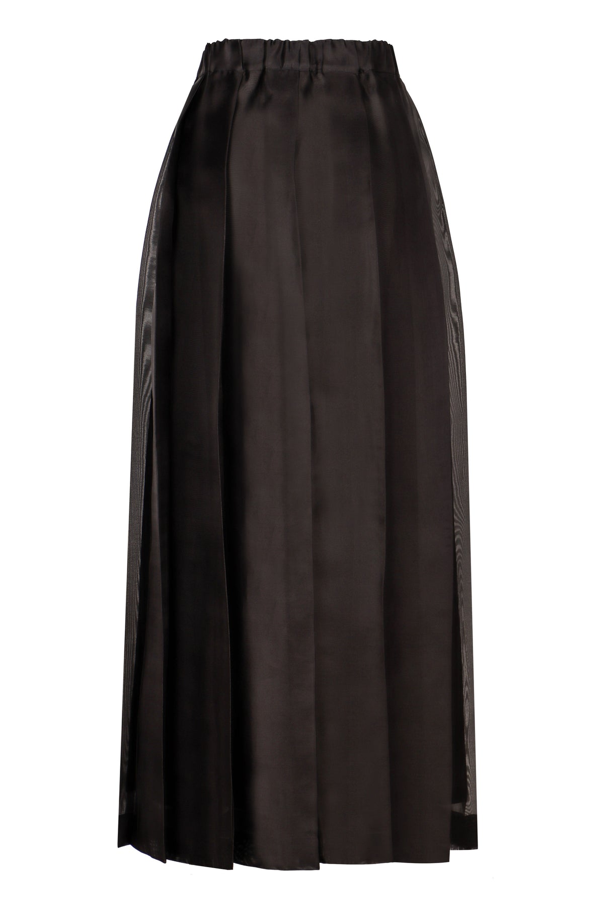 FABIANA FILIPPI Stylish Black Pleated Silk Midi Skirt for Women
