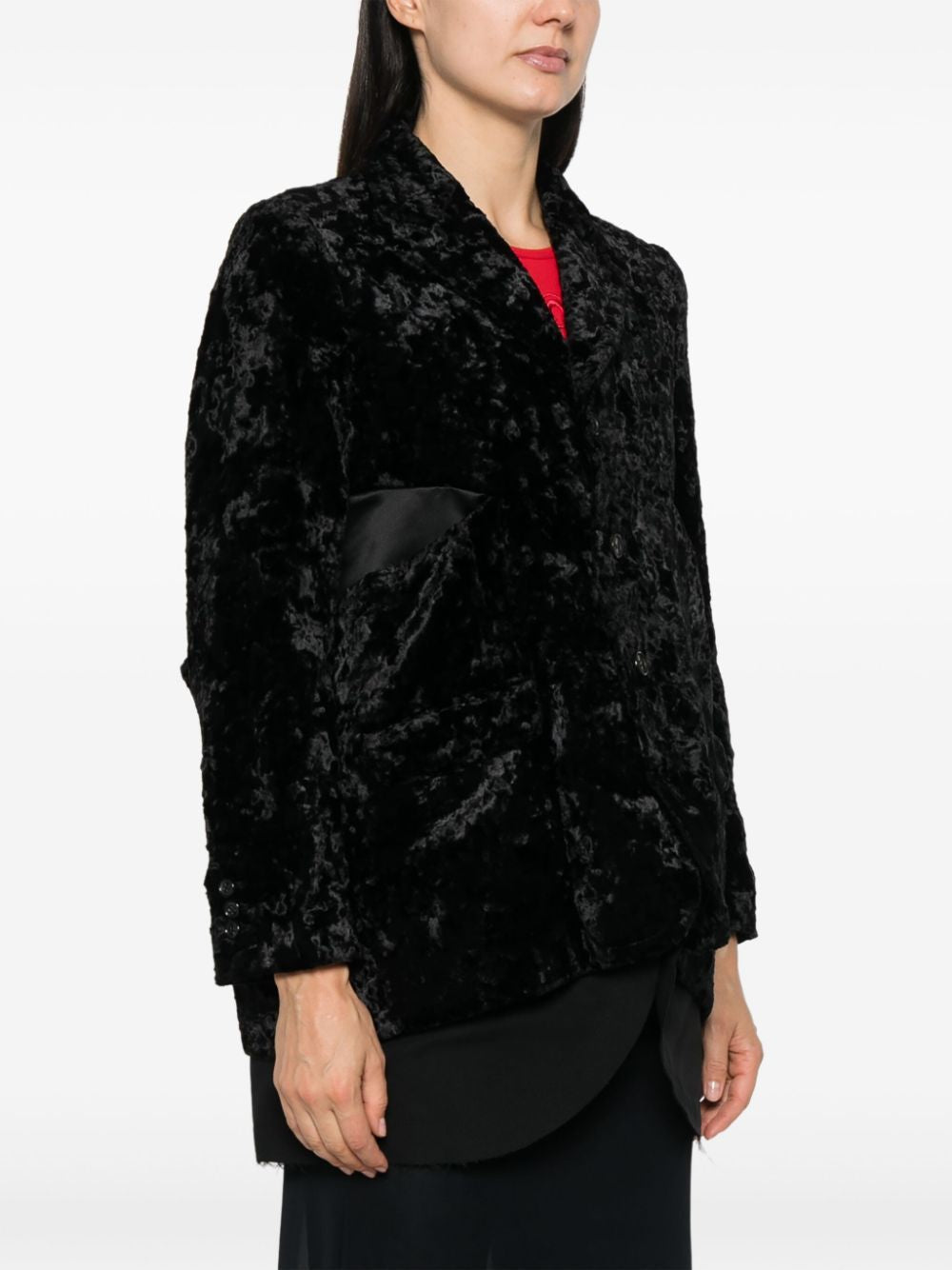 COMME DES GARÇONS Asymmetrical Velvet Cut-Out Jacket for Women - FW24