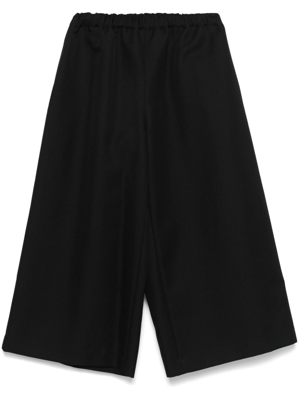 COMME DES GARÇONS Chic Black Cropped Trousers - Wide Fit with Drawstring Waist