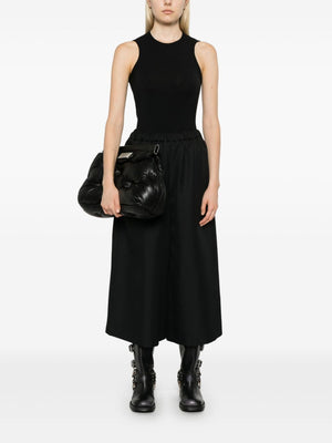 COMME DES GARÇONS Chic Black Cropped Trousers - Wide Fit with Drawstring Waist