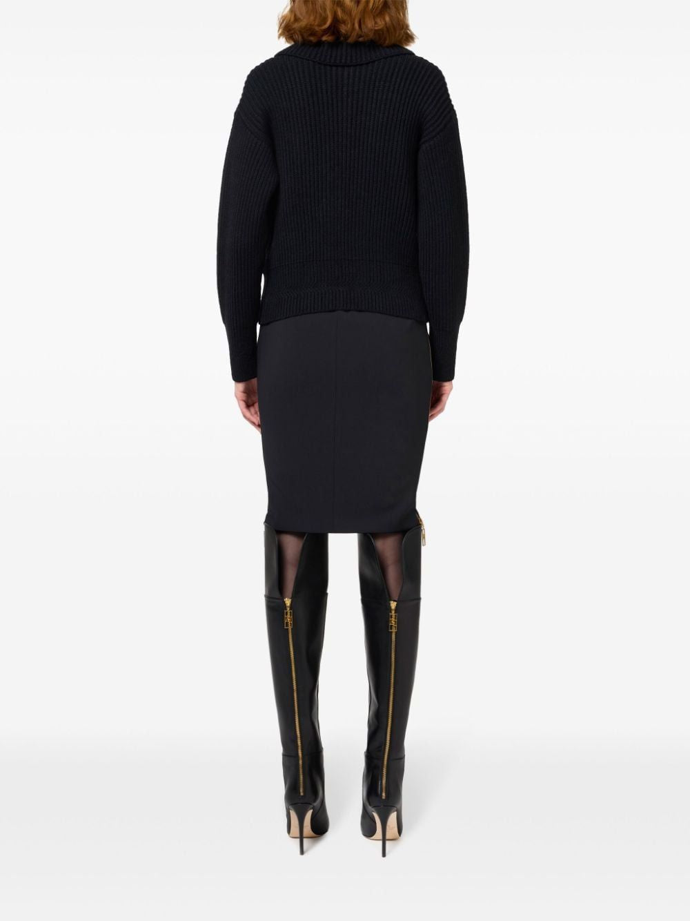 ELISABETTA FRANCHI Zip Detail Crepe Skirt - Women's Mini Style for FW24