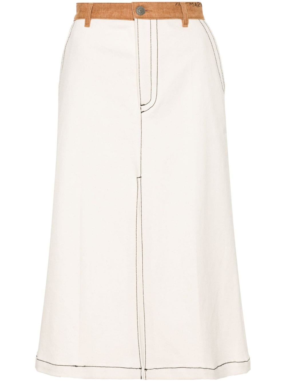 MARNI Elegant Beige Skirt with Camel Belt for Women