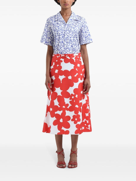 MARNI Floral Print Midi Skirt