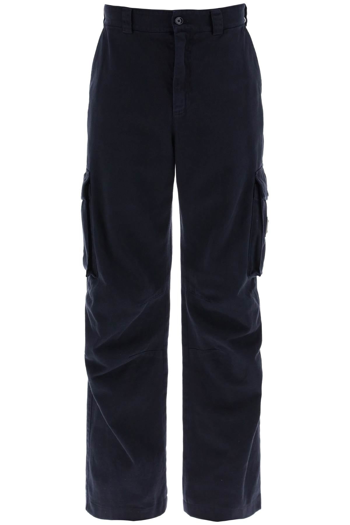 DOLCE & GABBANA Relaxed Fit Cargo Pants with Logo Plaque for Men