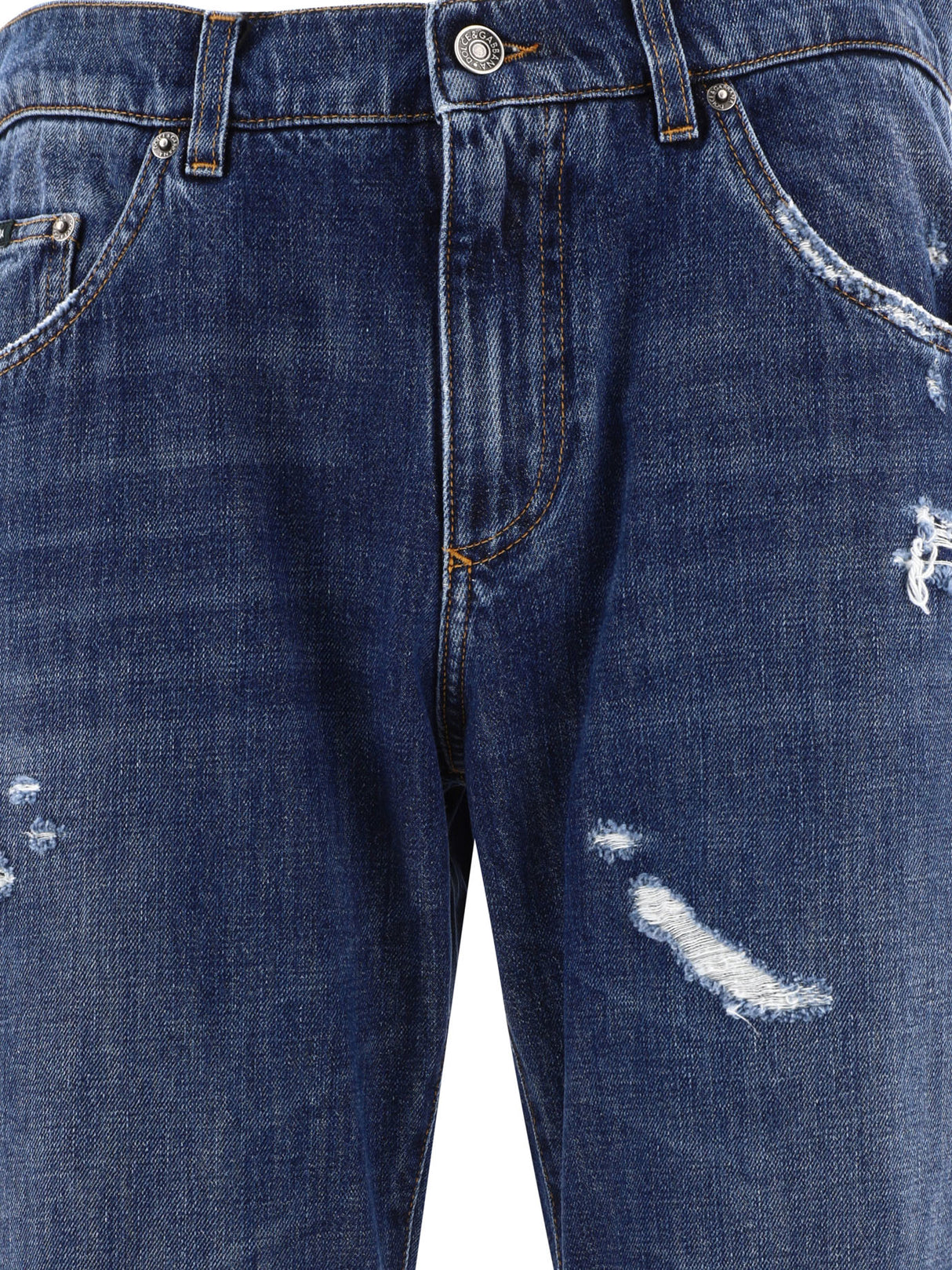 DOLCE & GABBANA 24SS Blue Denim Straight Pants for Men