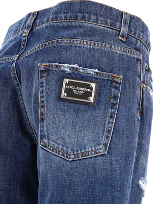 DOLCE & GABBANA 24SS Blue Denim Straight Pants for Men