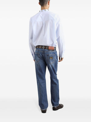 DOLCE & GABBANA Classic Cotton Jeans with Distressed Details