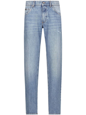 DOLCE & GABBANA Classic Cotton Denim Trousers for Men - FW24