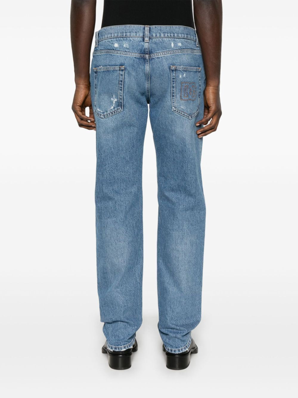 DOLCE & GABBANA Classic Five-Pocket Cotton Jeans with Abrasions