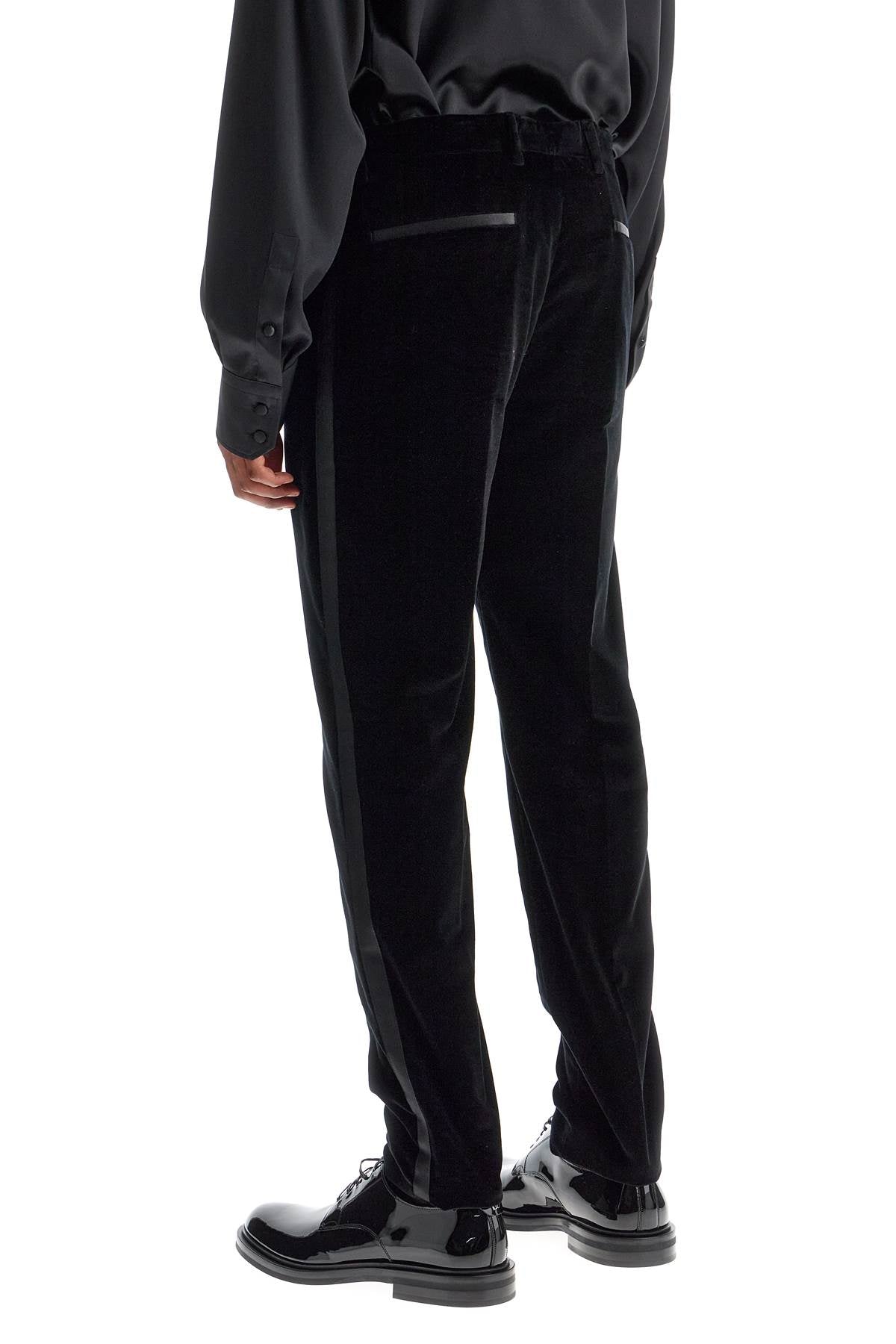 DOLCE & GABBANA Velvet Tuxedo Pants - Slim Fit