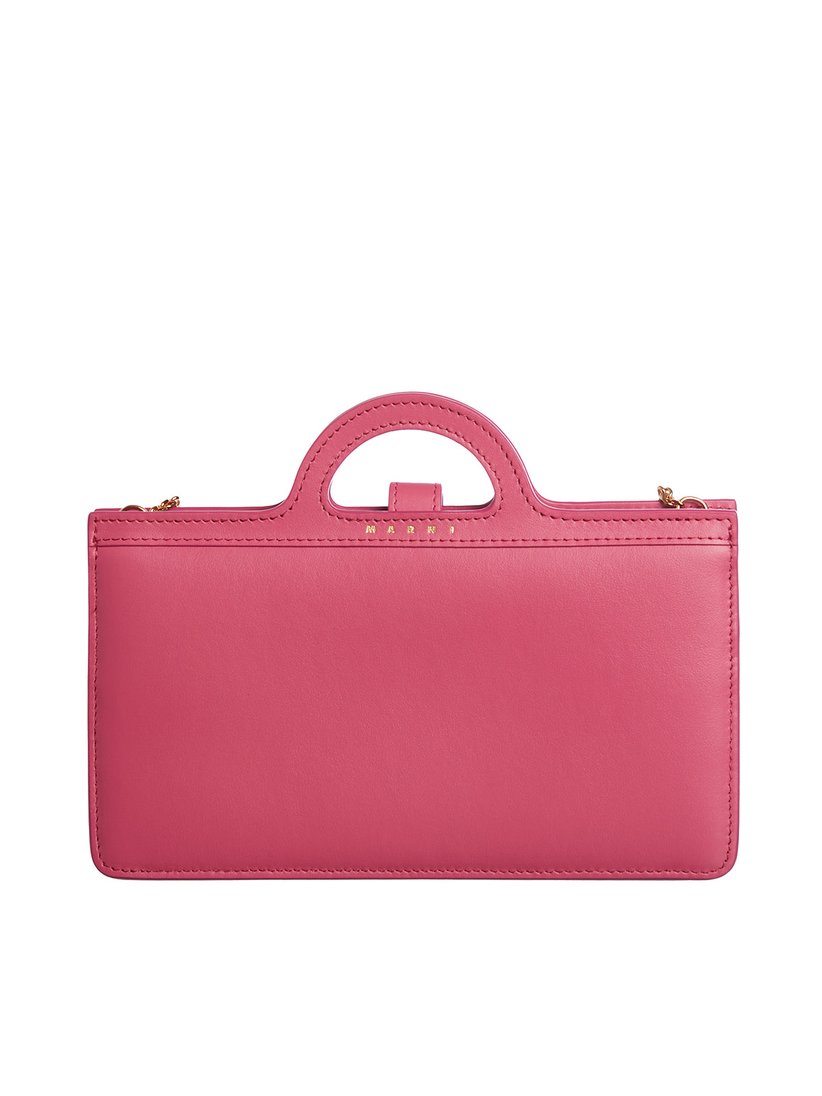 MARNI Pink Leather Top-Handle Pochette with Shoulder Strap for Women