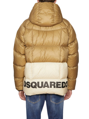 DSQUARED2 Men's Beige Hooded Down Jacket for FW23