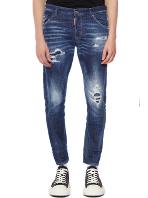 DSQUARED2 Men's Blue Sexy Twist Jeans for FW23 Collection