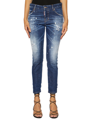 DSQUARED2 Cool and Chic: Stylish Blue Cotton Jeans for Women