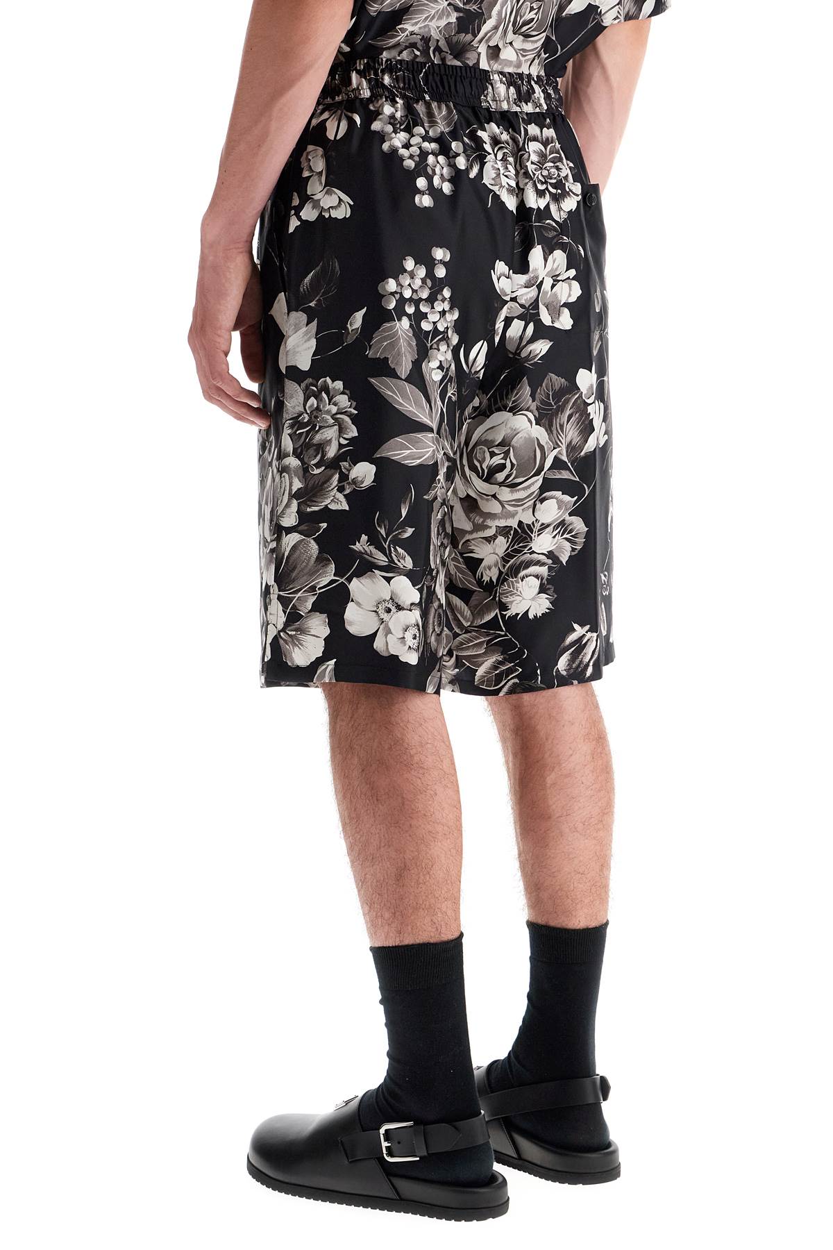 DOLCE & GABBANA Luxury Floral Silk Bermuda Shorts Set