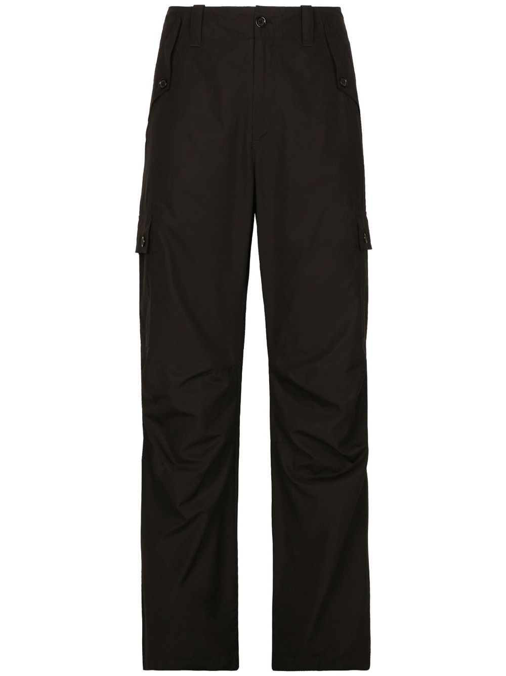 DOLCE & GABBANA Cargo-Pocket Logo-Plaque Cotton Trousers for Men