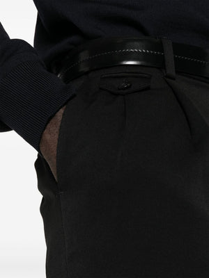 DOLCE & GABBANA Black Tailored Trousers in Virgin Wool for Men