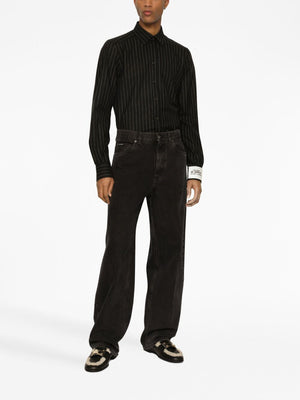 DOLCE & GABBANA Loose-Fit Black Jeans for Men - FW23