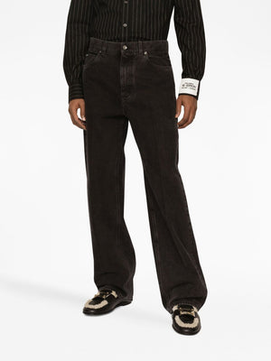 DOLCE & GABBANA Loose-Fit Black Jeans for Men - FW23