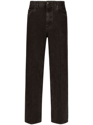 DOLCE & GABBANA Loose-Fit Black Jeans for Men - FW23