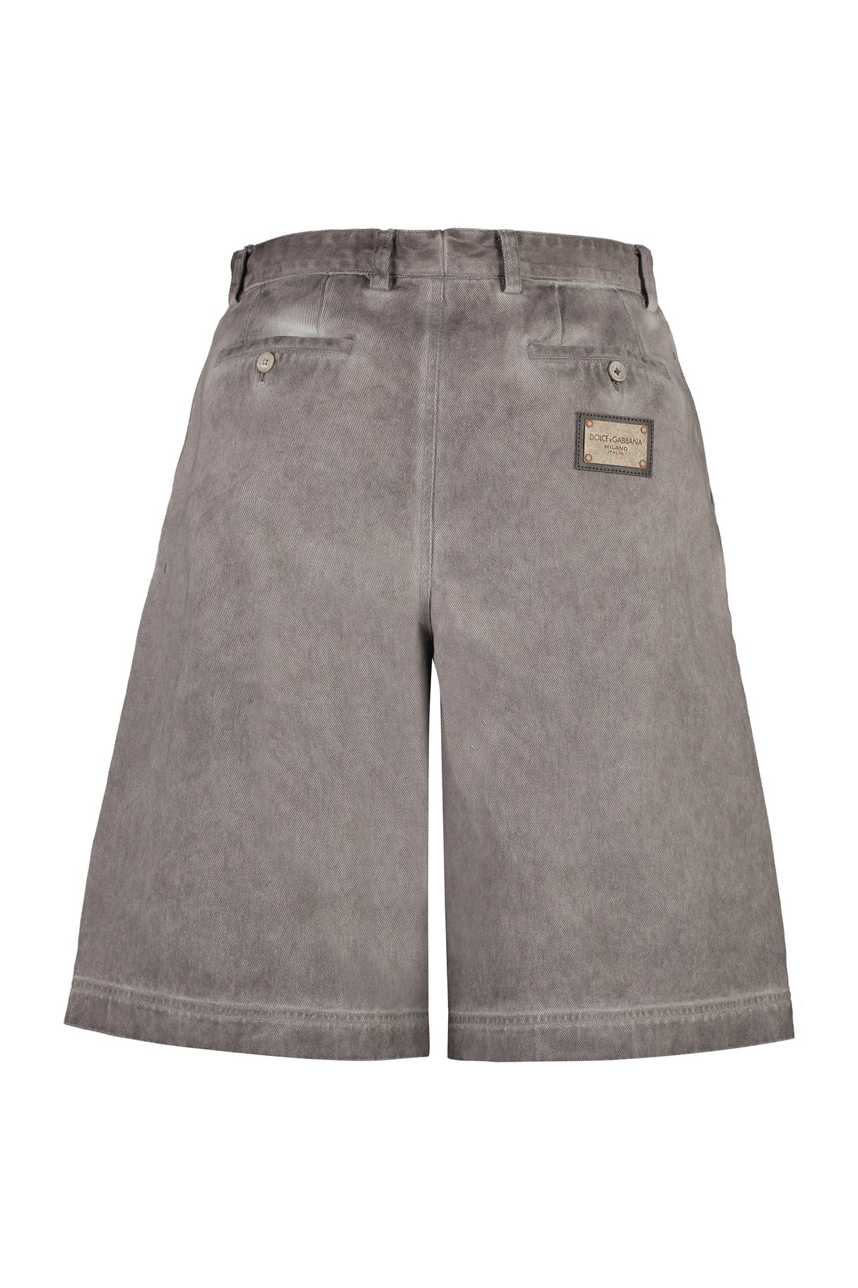 DOLCE & GABBANA Men's Grey Cotton Bermuda Shorts for SS23