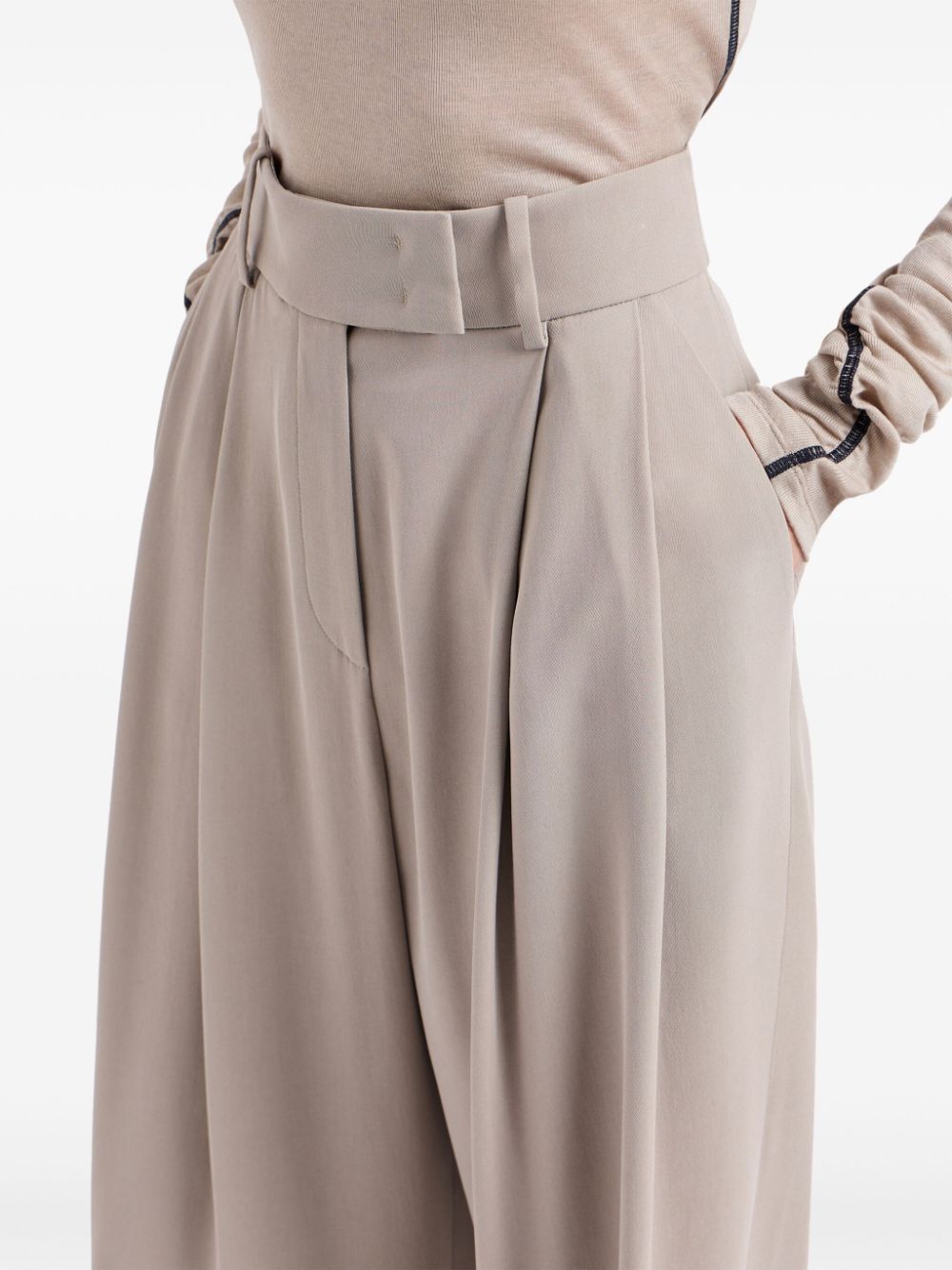 GIORGIO ARMANI Elegantly Tailored Double Pence Pants for Women