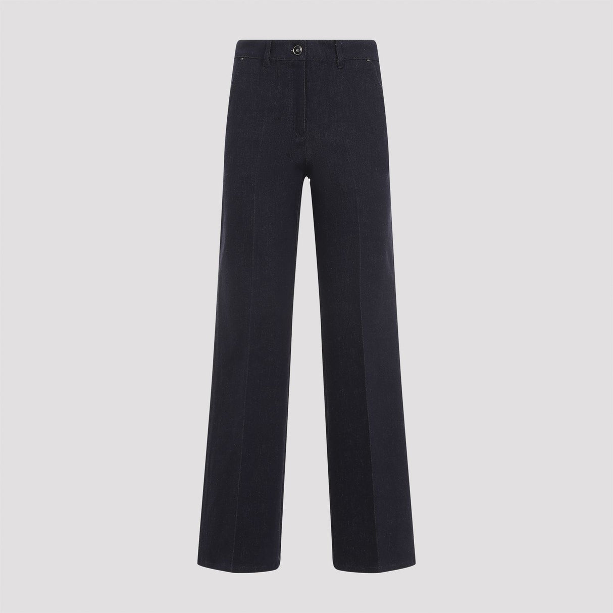 GIORGIO ARMANI Sophisticated Grey Cotton Blend Trousers