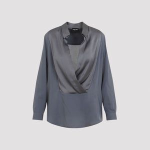 GIORGIO ARMANI Elegant Blue Silk Shirt for Women