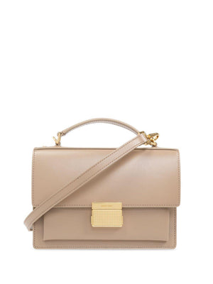 GOLDEN GOOSE Elegant Venice Mini Crossbody Handbag in Beige Leather