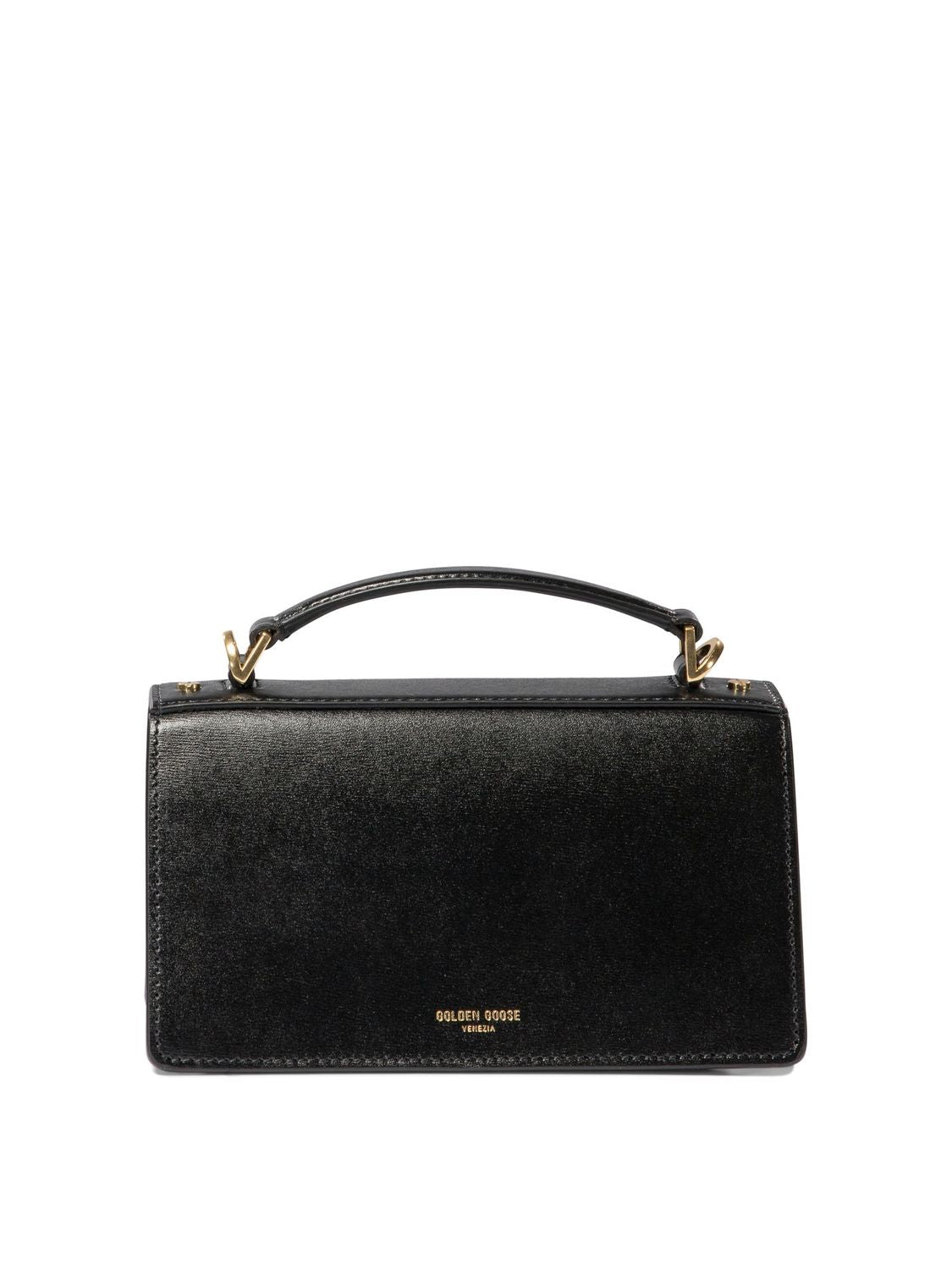 GOLDEN GOOSE Black Venezia Small Leather Handbag for Women FW24