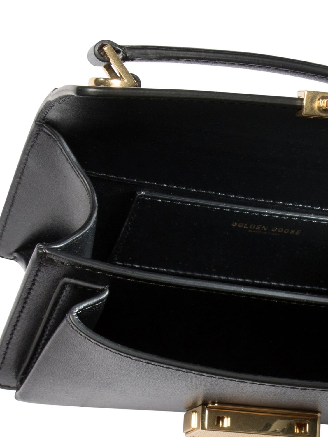 GOLDEN GOOSE Black Venezia Small Leather Handbag for Women FW24