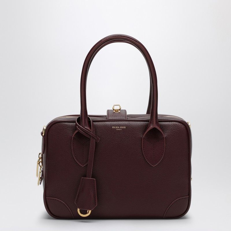 GOLDEN GOOSE Elegant Burgundy Leather Mini Handbag