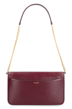 GOLDEN GOOSE Elegant Gioia Mini Leather Shoulder Bag, Grape - 24.5x13x6.5 cm