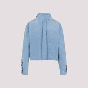 MIU MIU Blue Denim Cotton Jacket for Women - SS24 Collection