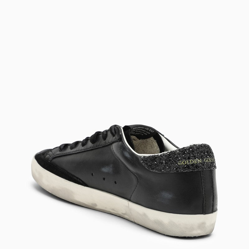 GOLDEN GOOSE Low-Top Leather Sneakers with Glitter Detail