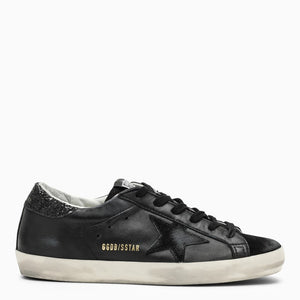 GOLDEN GOOSE Low-Top Leather Sneakers with Glitter Detail