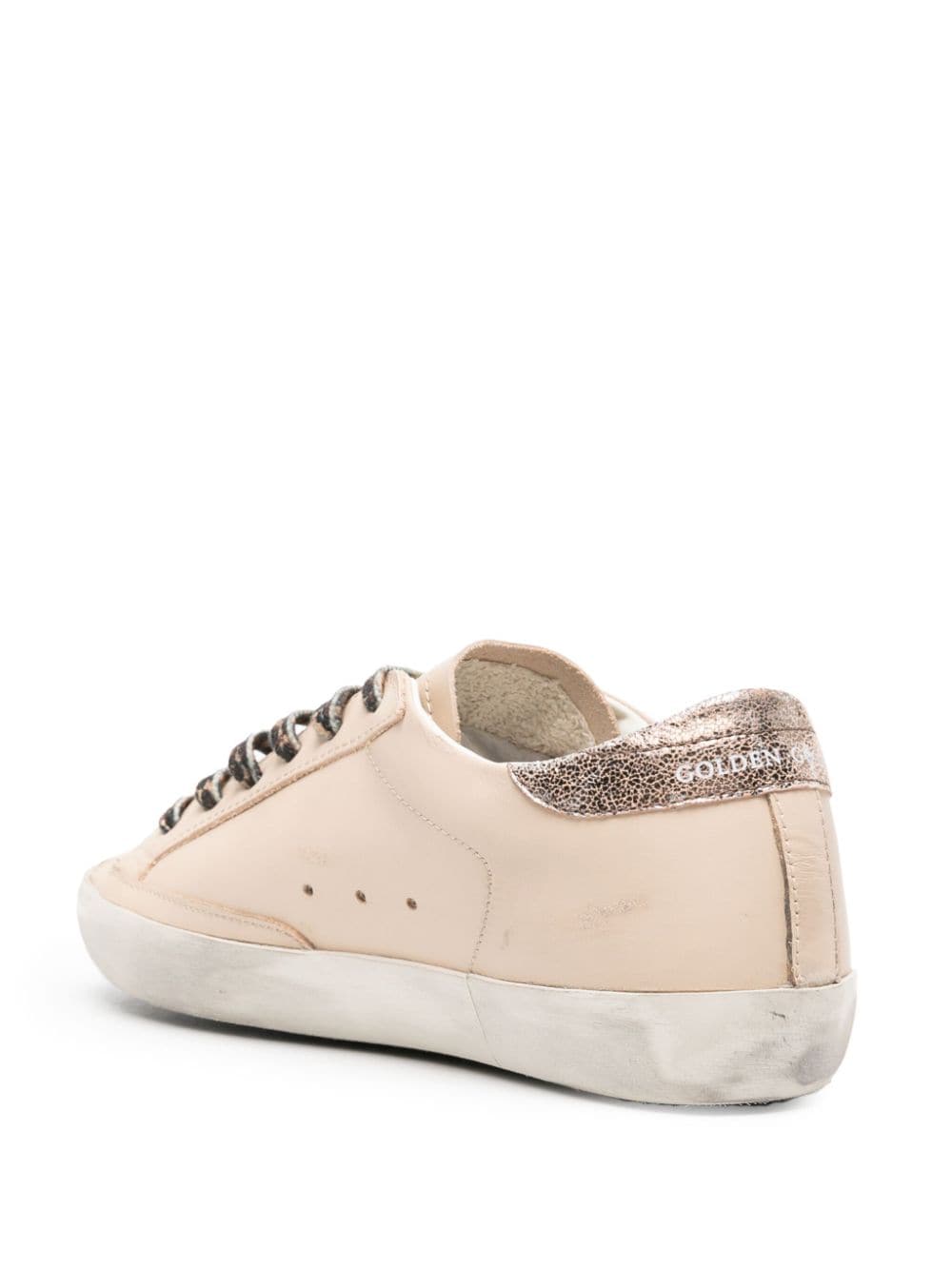 GOLDEN GOOSE Smoke Grey/Beige/Brown Super-Star Leather Suede Sneakers for Women