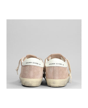 GOLDEN GOOSE Super-Star Chic Sneakers in Pink, Silver, and White