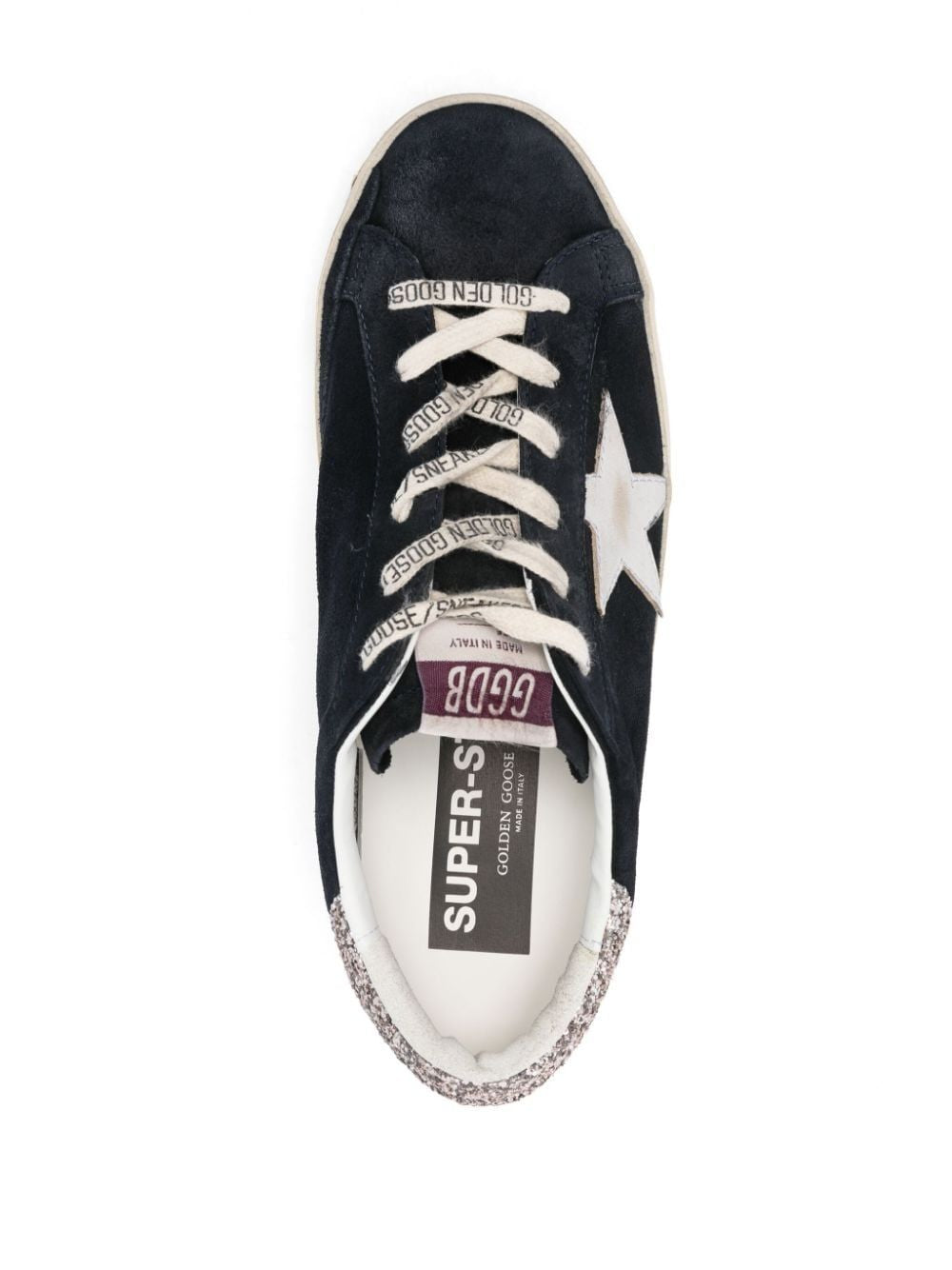 GOLDEN GOOSE Super-Star Blue and Silver Sneakers